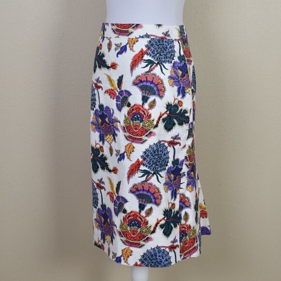 J. Crew Pencil Skirt Paisley Floral 2 - Picture 2 of 7